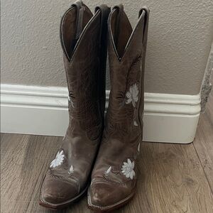 Shyanne Brown Floral Heeled Boots